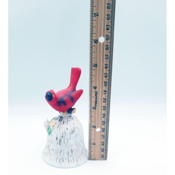 Bell Cardinal Porcelain Bird Figurine Perched Flowers Vintage 5" Vintage Walmart - Picture 2 of 15
